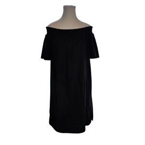 J.Crew Women's Size 4 Black Cotton Poplin Off-Shoulder F2302 Resort Beach Party